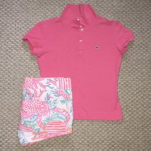 Lacoste polo shirt in watermelon pink